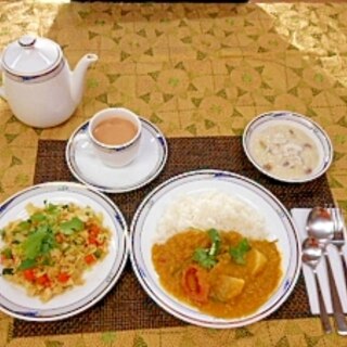 ほくほく大根とトマトと豆のカレー